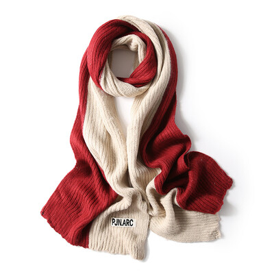 

Jiweixi scarf winter womens versatile color matching scarf trend thickening warm collar couple models long scarf jujube rice JWX504