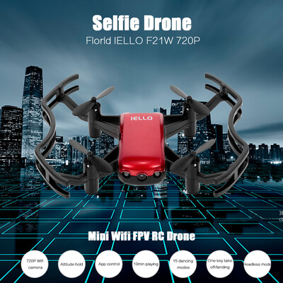 

Florld IELLO F21W 720P Mini Wifi FPV Altitude Hold Selfie Drone With APP Control RC Quadcopter