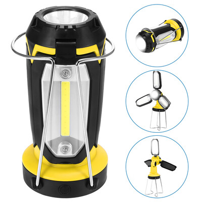 

90° Rotating Foldable Lantern USB Rechargeable Camping Lamp Light with Collapsible Legs Outdoor Emergency Work Light
