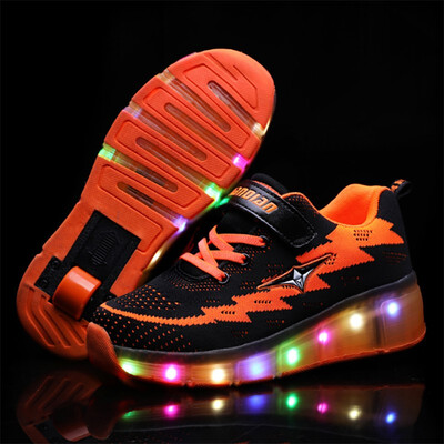 

Children Roller Skate Casual Shoes USB Charging Boys Girl Automatic Jazzy LED Lighted Flashing Kids Glowing Sneakers With Wheels