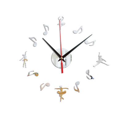 

Ballet Girl DIY Musical Notes Mirror Wall Hanging Wall Clock