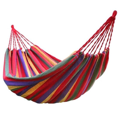 

Portable Garden Canvas Hammock Canvas Bed Camping Hanging Porch Backyard Indoor Outdoor Swing Blue