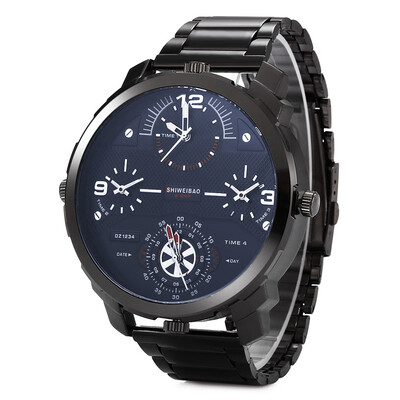 

SHIWEIBAO A3612 Casual Steel Band Quartz Watch with Four Movt for Men
