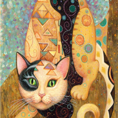 

Diamond Painting Embroidery Cross Stitch Full Mosaic DIY Kit Vintage Cat Animal Rhinestone Home Decor