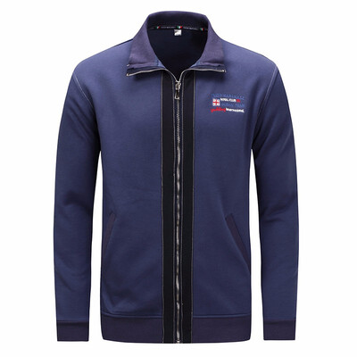 

Autumn Winter 100 Cotton Jackets Men Solid Embroidery Jacket Male Casual Outerwear Brand Coats