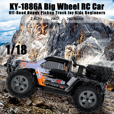 

KY-1886A 24GHz 118 2WD Big Wheel RC Car Off-Road Buggy Pickup Truck for Kids Beginners