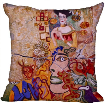 

Gustav Klimt Pillow Case For Home Decorative Pillows Cover Invisible Zippered Throw PillowCases 35x35cm 35x35CM 35x35CM 35x35CM