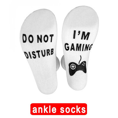 

Newly Unisex Novelty Socks Do Not Disturb I Am Gaming Funny Letter Printed Socks