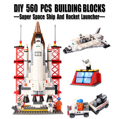 

DIY Toys 560 PCS ABS Plastic Military Space Ship Launcher Rocket Building Blocks Compatible With Lego Super Brick Toy For Kids