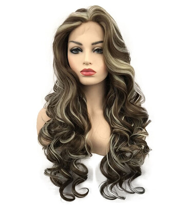 

StrongBeauty Synthetic Wig Lace Front Wave Wigs Long BrownBlonde Curly Wig Color Naturally Womens Wig COLOUR CHOICES