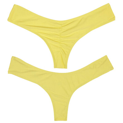 

FITTOO Sexy Womens Bikini Bottom V Cheeky Ruched T-Back Ladies Swimsuit