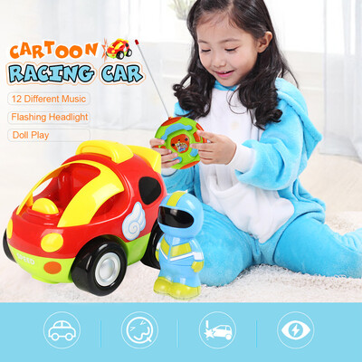 

RC Cartoon Race Car with Music&Lights Electric Radio Control Toy for Baby Toddlers Kids&Children