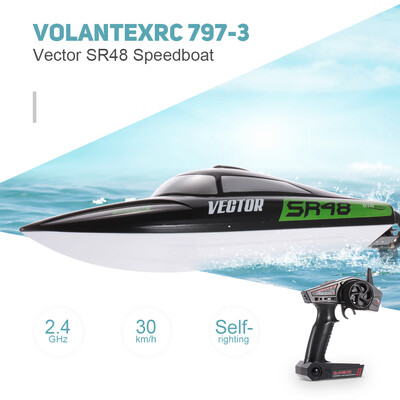 

VolantexRC 797-3 Vector SR48 Brushed 24GHz 30kmh High Speed Racing Boat Self-righting Electric RC Ship Toy