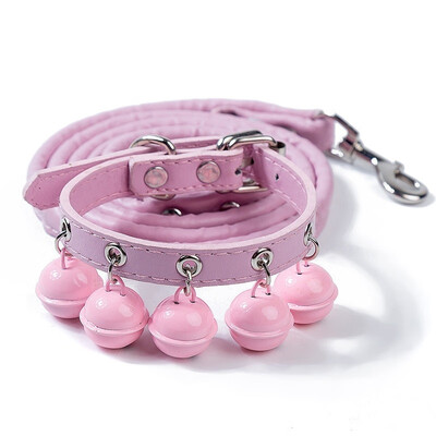 

Pet Solid Color Bell Collar Cat Jewelry Dog Bell Collar Collar Rope Set