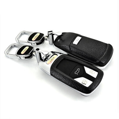 

Car Accessories For Audi Q7 2016 A4L 2016 TT TTS Car Key Case Keychain Top Layer Leather Car Key Cover Shell