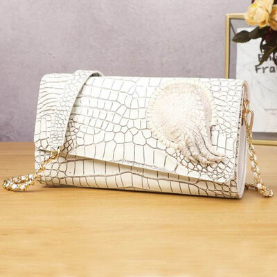 

SUWERER 2019 New cowhide women genuine leather bags Embossed Crocodile pattern Fashion clhtch bag women leather shoulder bag
