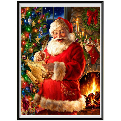 

Needlework DIY 5D Embroidery Christmas Santa Claus Full Rhinestone Cross Stitch Diamond Painting Kit
