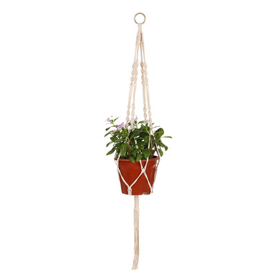 

Macrame Plant Hanger Indoor Outdoor Flower Pot Hanging Planter Basket Cotton Rope 4 Legs 39 Inch