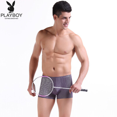 

Playboy 3208 Mens Underwear Boxer Briefs Seamless Mens Boxer Single Pack Purple L