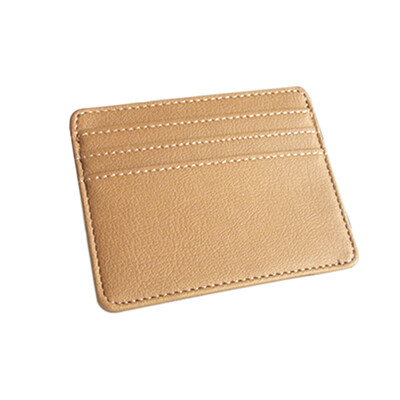 

Vintage Simple Pure Color Cowhide Bank Card Holder Practical Portable Slim Thin Pocket Wallet Gift