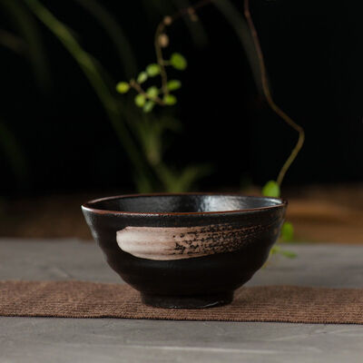 

Handmade Japanese Temmoku Black Ceramic Matcha Bowl Pottery Teabowl 220ml 7oz