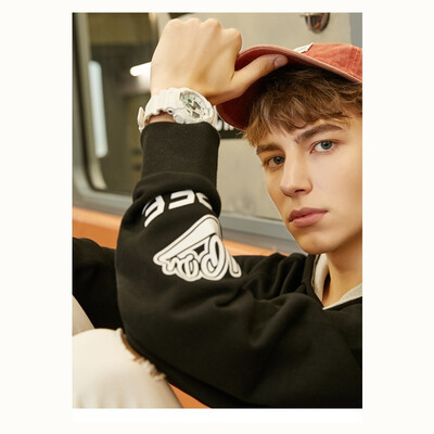 

Hundred T-Wash Autumn Sweater Mens Round Collar Original Personality Loose Cotton Trend Print Harajuku Student