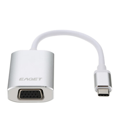 

EAGET Type-C to VGA HD Adapter Male To Female HUB Converter USB-C Splitter for MacBook Pro Laptop Smart Phone TV&more CH09