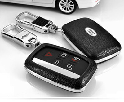 

Car Accessories Top Layer Leather Car Key Case For Land Rover Jaguar Range Rover Discover Car Key Cover Shell Car Keychain