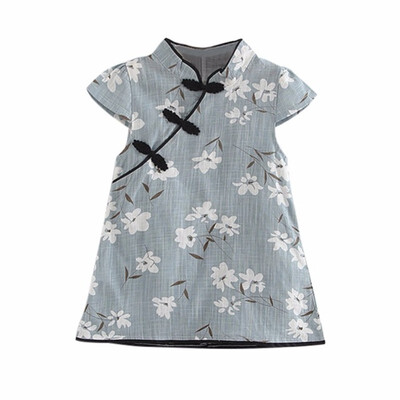 

Fashion Summer Baby Girls Dresses Cheongsam Chinese Traditional Style Floral Pattern Chinese Dress