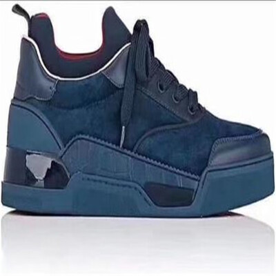 

2018 Original Box Red Bottom Men Sneakers Aurelien Flat Lovers Genuine Leather High Top Casual Flats Red Bottom Luxury Shoes