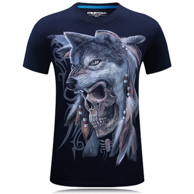 

2019 Hot sale New Mens Summer Skull Poker Printing Men Short Sleeve T-shirt 3D T Shirt Casual T-shirt Plus Size T-shirt