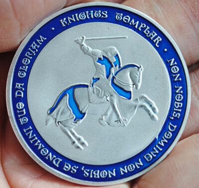 

Blue horseman Silver Plated coin Knight Ordre du Temple Silver Plated coin USA MEDAL america uk canada russia france flag