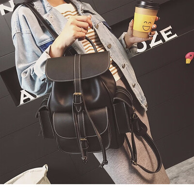 

Women Backpack for Girls Drawstring Bookbag Bag School Bagpack for Teenage Girl Army Green Ladies PU Leather Backpacks Female