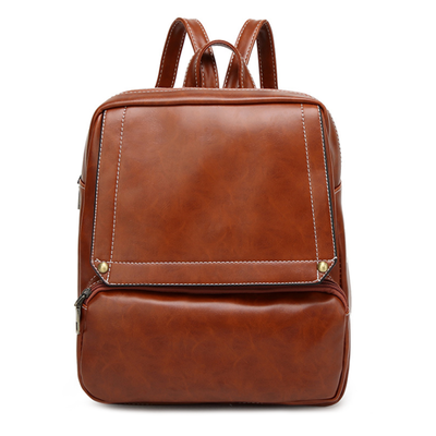 

Casual PU Leather Backpack for Women Fashion Daypack for Ladies Shoulder Bag Rucksack for Travel Shopping brown