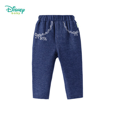 

Disney childrens clothing new girls Sophia Princess casual knit imitation denim trousers baby clothes 183K799 dark blue 24 months height 90cm