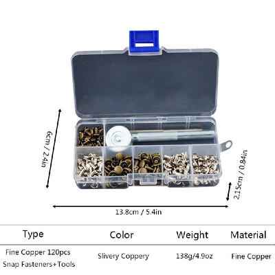

Snap Fasteners Tools Kit Leather Rivets Set with Fixing Tools 120pcs240pcs Craft Snaps Fastener Button Press Studs