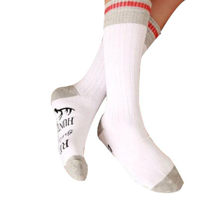 

Letter Printed Cotton Socks for Men&Women Breathable Sweat Absorption Adult Socks