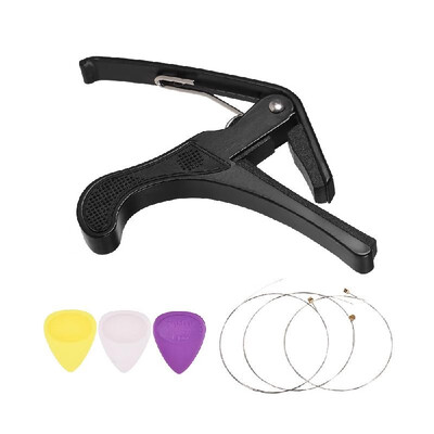 

Musical Instrument Accessory Set Guitar Capo for Acoustic Electric Guitar Ukulele with 3pcs Guitar Picks&3pcs Guitar Strings