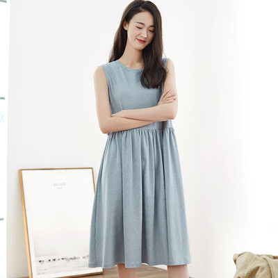 

Top melon melon nightdress female cotton spring&summer cute print sweet short-sleeved Korean pajamas home service ZY12320JD green sleeveless 160