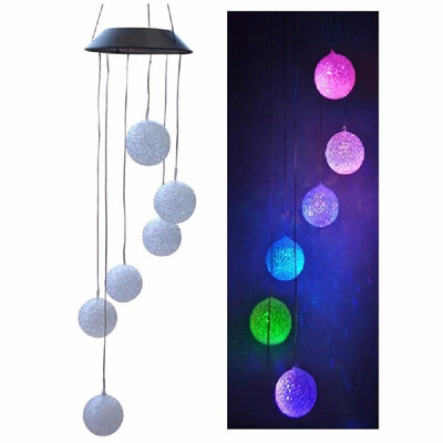 

Solar-powered Outdoor Wind Bell Light Spiral Spinner Light Mobile Wind Chime Bell Creative Solar LED Light Outdoor Hanging Decorat