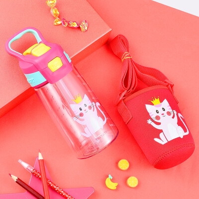 

Bangda childrens straw cup Tritan material leakproof men&women kindergarten baby cute portable plastic cup red 480ml