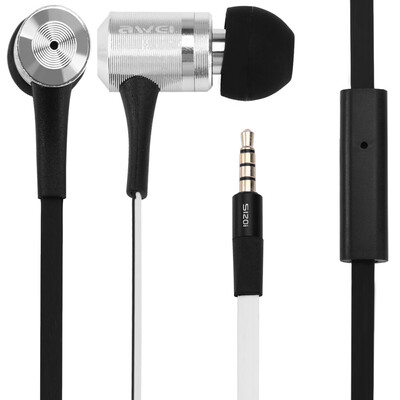

Awei ES-120i Noise Isolation In-ear Earphone On-cord control Earphones with Microphone 12m Cable Mic for Smartphone Tablet PC