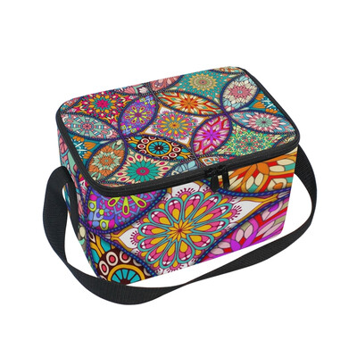

Lunch Box Insulated Lunch Bag Large Cooler Colorbal Mandala Bohemian Tote Bagfor Kids Men Women