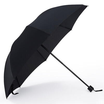 

Chic outdoor tri-fold umbrella business folding umbrella large men&women sun protection wind&rain sun umbrella black
