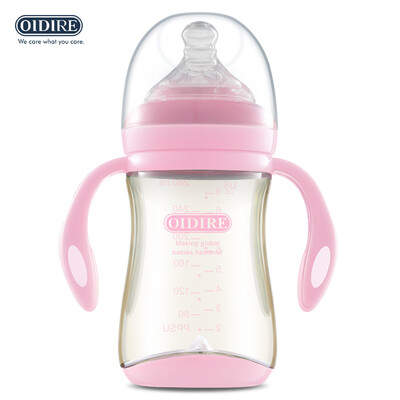 

OIDIRE bottle newborn baby wide caliber ppsu baby bottle with handle straw 280ML powder