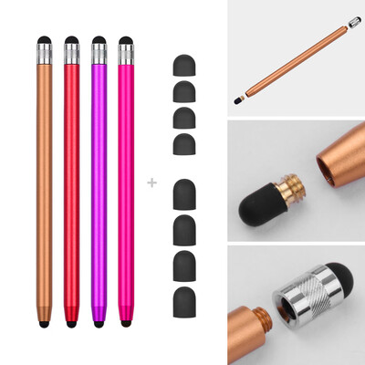 

2 in 1 Universal Touchscreen Stylus Pen for All Touchscreen Tablets Cell Phones with 8 Extra Replaceable Soft Rubber Tips 4pcs Red