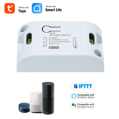 

Wifi Smart Switch RF 433MHz Compatible with Amazon Alexa & for Google Home Timer 10A2200W Wireless Remote Switch for AndroidIOS