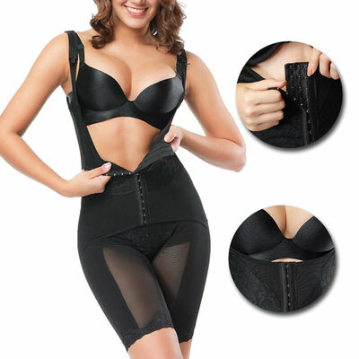 

SLIMBELLE Womens Seamless Firm Control Shapewear Fajas Open Bust Bodysuit Body Shaper Black