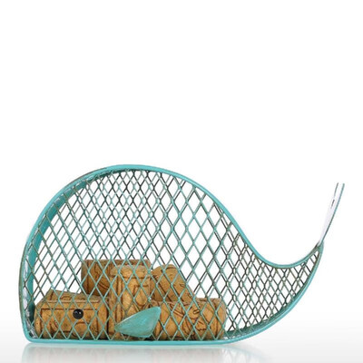 

Whale Cork Container Metal Iron Handmade Storage Jar Money Bank Whale Shaped