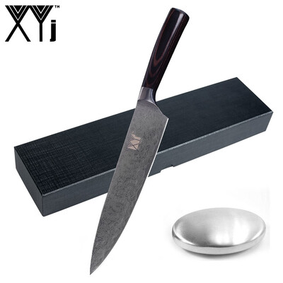 

XYj 3 Piece Set Professional Kitchen Knives Tool Bend Wood Handle 8" Stainless Steel Chef Knife Gift BoxStainless Steel Soap